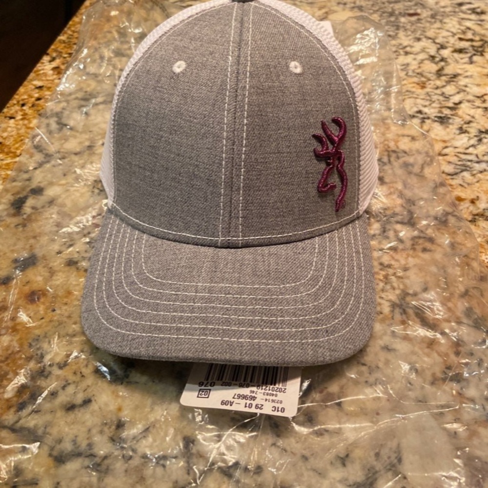 Browning Gray and White Trucker Hat